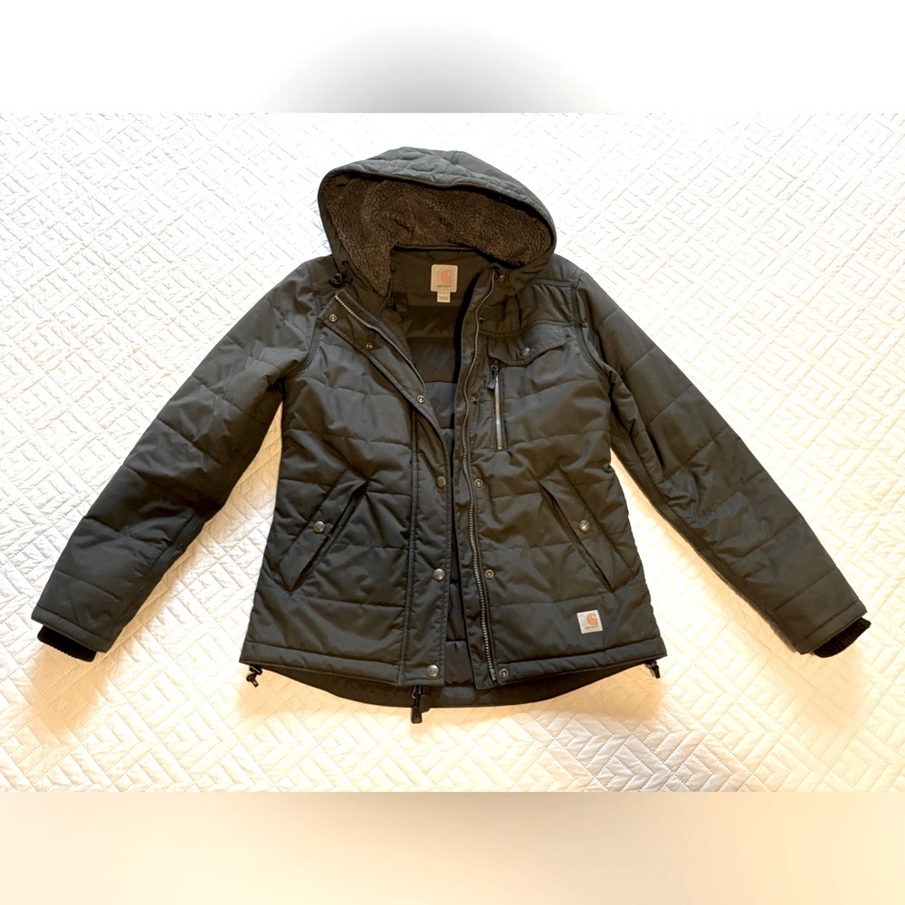 Carhartt Black Utility Jacket Weather-Resistant Hooded